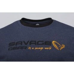 T-Shirt Savage Gear Signature Logo Bleu Chiné -Savage Gear Pêche Pas Cher Magasin 73654 3 550x550w