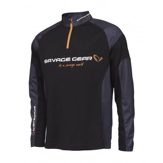 Savage Gear Tournament Gear T-shirt Zip Noir Encre 1 Savage Gear Tournament Gear T-shirt Zip Noir Encre